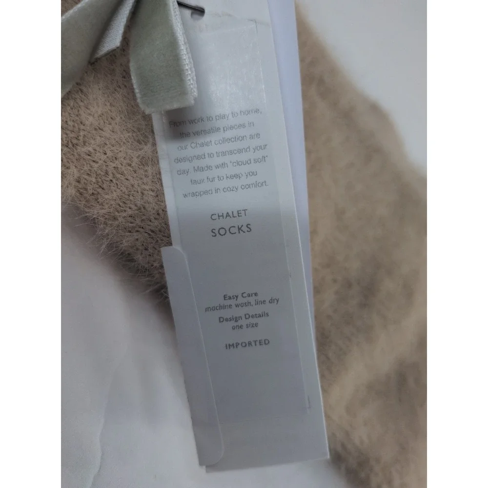 NWT RARE FIND😍MerSea Womens Slipper Socks Chalet Latte Non-Slip Cozy‎ Luxury